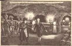 CPA Histoire Napoleon 1er visitant les caves de Moet et Chandon 1807 Champagne