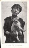 CPA Chat chats Chaton Femme Le martyre d'une bete abandonnee