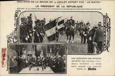 CPA Militaria Revue du 14 Juillet Croix de la legion d'honneur Troupes coloniales