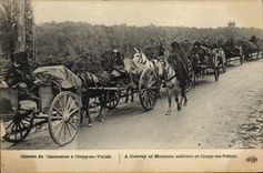 CPA Militaria Convoi de marocains a Crepy en Valois 