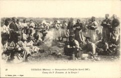 VINTAGE POSTCARD Militaria Oudjda Morocco Occupation of Oudjda April 1907 Camp of the 2nd Zouaves