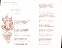 VINTAGE POSTCARD Militaria the Bugle songs of the soldier Paul Deroulede