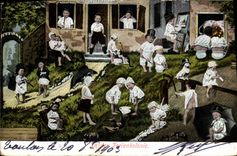 VINTAGE POSTCARD Fantasy Child Baby In der Ferienkolinie