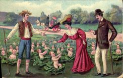 CPA Fantaisie Enfant Bebe Femme