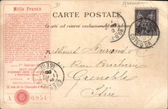 VINTAGE POSTCARD Insurance Illustration Fontarabie Swiss Company Winterthur