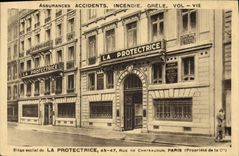 VINTAGE POSTCARD Insurance Protective 45 47 rue de Chateaudun Paris