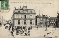 CPA Banque Saint Germain en Laye La ville Place Lamont Caisse d'Epargne Enfants Velo 