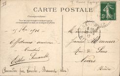 VINTAGE POSTCARD Bank Pourcain Saint on Sioule Avenue of the Station and Savings bank