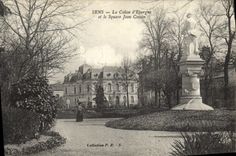 VINTAGE POSTCARD Bank Sens the Savings bank and the public garden Jean Cousin