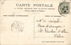 VINTAGE POSTCARD Banque Savings bank St Chamond Voiture has ass Mule