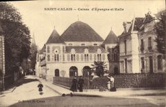 VINTAGE POSTCARD Bank Savings bank and Market Calais Saint