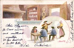 Folklore de la POSTAL de la VENDIMIA un interior de Auvergnat