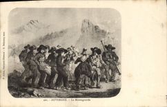 CPA Folklore Auvergne La Montagnarde Bourree