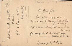 VINTAGE POSTCARD Drawing with the hand Boat