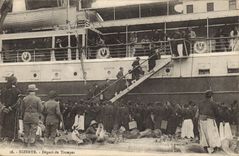 CPA Militaria Bizerte Tunisie Depart de troupes