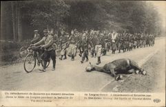 VINTAGE POSTCARD Militaria a detachment of zouaves drill of Laigue during the battle of Vic on Aisne