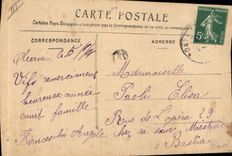 VINTAGE POSTCARD Fantaisie Woman Theater Marhta de Villers Carries Holy Martin