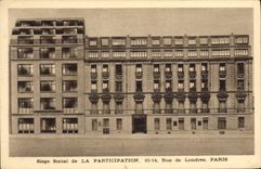 VINTAGE POSTCARD Insurance Head office of the Participation 10 14 Rue de Londres Paris