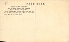 Calle New Orleans de St. Louis de la cocina de la yarda del cortocircuito de la mujer negra del negro de la POSTAL de la VENDIMIA entre Bourbon y Dauphine