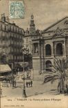 VINTAGE POSTCARD Toulon Bank the theater and the Savings bank