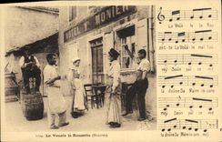 VINTAGE POSTCARD Auvergne Folklore The bourree Vouale Rouzette