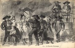 CPA Folklore Auvergne La bourree La Vouale La Rouzette