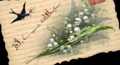 VINTAGE POSTCARD Drawing with the hand Flowers (chart out of wooden)