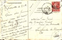 VINTAGE POSTCARD Fantaisie Illustrator Man has ski