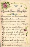 VINTAGE POSTCARD Drawing with the hand Flowers Poem When the heart is Twenty Years old