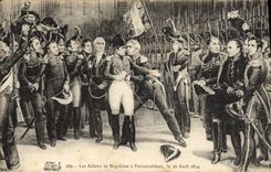 CPA Histoire Napoleon 1er Les adieux de Napoleon a Fontainebleau 20 avril 1814