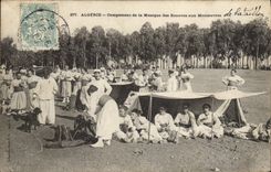 CPA Militaria Algerie Campement de la musique des Zouaves aux manoeuvres