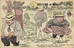 CPA Fantaisie Lune Souvenir de Barbazan 