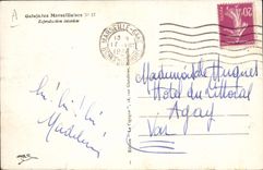 Hombre negro Marsella del negro de la POSTAL de la VENDIMIA