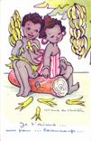 CPA Negre Enfant Noir Bananes