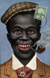 Tabaco de Túnez de la pipa del hombre negro del negro de la POSTAL de la VENDIMIA