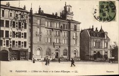 VINTAGE POSTCARD Bank Valence the Post office building and the Savings bank