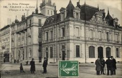 VINTAGE POSTCARD Bank Valence the Savings bank and the Post office