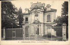 VINTAGE POSTCARD Bank Savings bank Villefranche