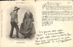 CPA Folklore Auvergne La Bourree