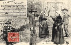 CPA Folklore Auvergne La Bourree Vis a vis