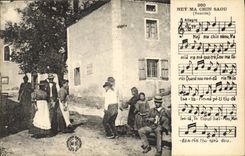 CPA Folklore Auvergne La Bourree 