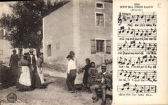 CPA Folklore Auvergne La Bourree 