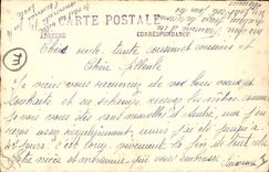 VINTAGE POSTCARD (drawing with the hand) Flowers Dog