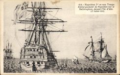 CPA Napoleon 1er Embarquement de Napoleon sur le Bellerophon devant l'Ile d'Aix