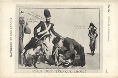 VINTAGE POSTCARD Napoleon 1st Better late than never