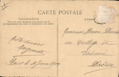 Dedicatoria de la letra de la POSTAL de la VENDIMIA de los expedientes públicos de Carnot de París