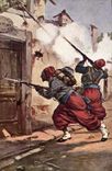 VINTAGE POSTCARD Militaria Zouaves Assalto di Zuavi