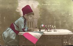 VINTAGE POSTCARD Militaria Child Zouave