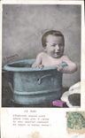 CPA Fantaisie Enfant Bebe Le bain 