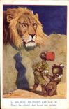 CPA Negre Enfant de couleur Lion